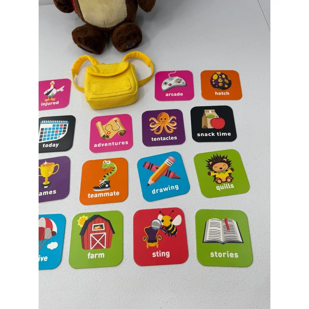 Fisher-Price Smart Toy Monkey Interactive Plush Brown DNV32 24 Cards Backpack